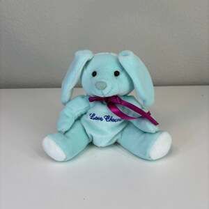 Russell Stover Candies Love Chocolate Blue Plush Bunny Rabbit